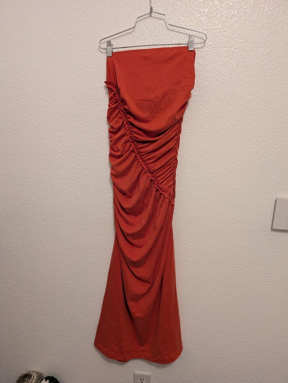 Anthropologie Strapless Orange Dress Size Small
